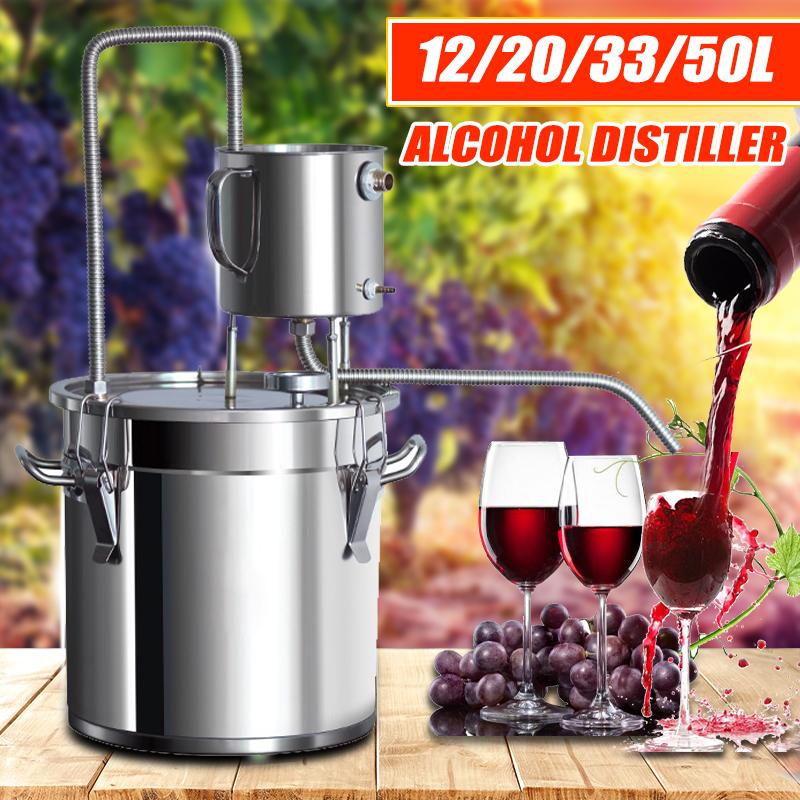 12/20/33/50L Home DIY Distiller Moonshine Alcohol Stainless Copper Boiler Alcohol Whisky Water Wine Essential Oil Brewing Kit