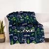 Seahawks Helmet Customize Text Blanket Throw Personalized Blanket Warmthful Decor Suitable for Office Chair Chair Living Room Livingroom All-Season Us