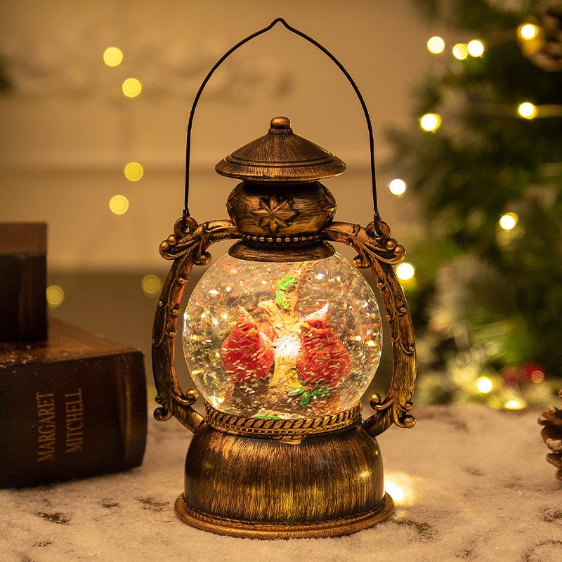 Christmas Snow Globe Lantern Music Box Collection With Light Decorative Night Lamp For Home Desktop Decoration Christmas Present