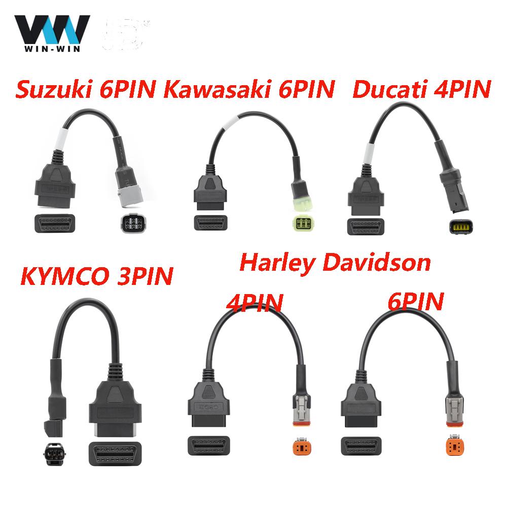 Мотоцикл OBD 16-контактный 3-контактный разъем для диагностического адаптера KYMCO, кабельный разъем для Ducati/Harley, автомобильный кабель, разъем OBDII