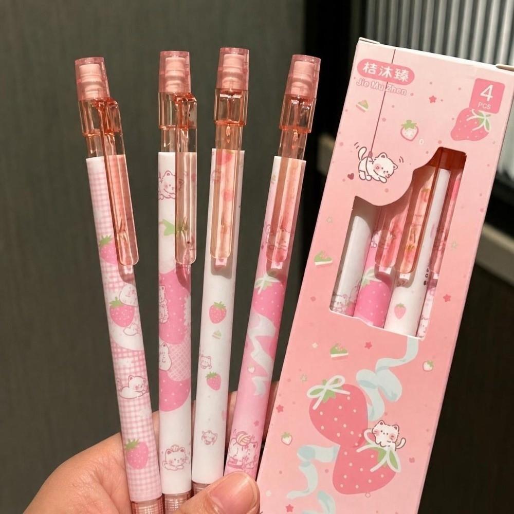 4pcs 0.5mm 2B Lead Automatic Pencil Kawaii Stationery Student Writing Pencil Back To School