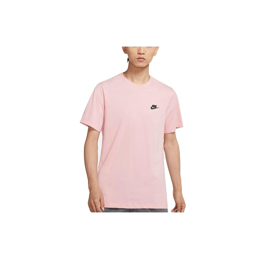 Nike T Shirts Men's Pink Crew Neck Moderate Straight Fit AR4999-630