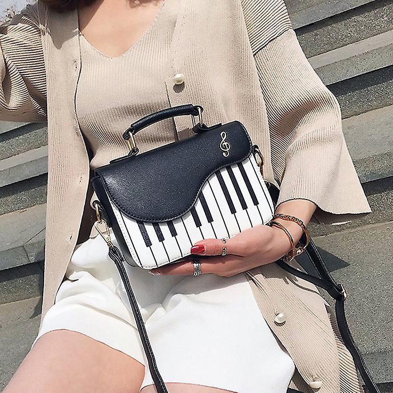 Cute Piano Pattern Shoulder Crossbody Bag PU Leather for Women Mobile Phone New