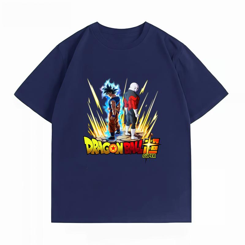 Dragon Ball Super Goku Jiren Battle Print Tshirt Casual Short Sleeve Cotton Anime Streetwear Unisexs Tshirt