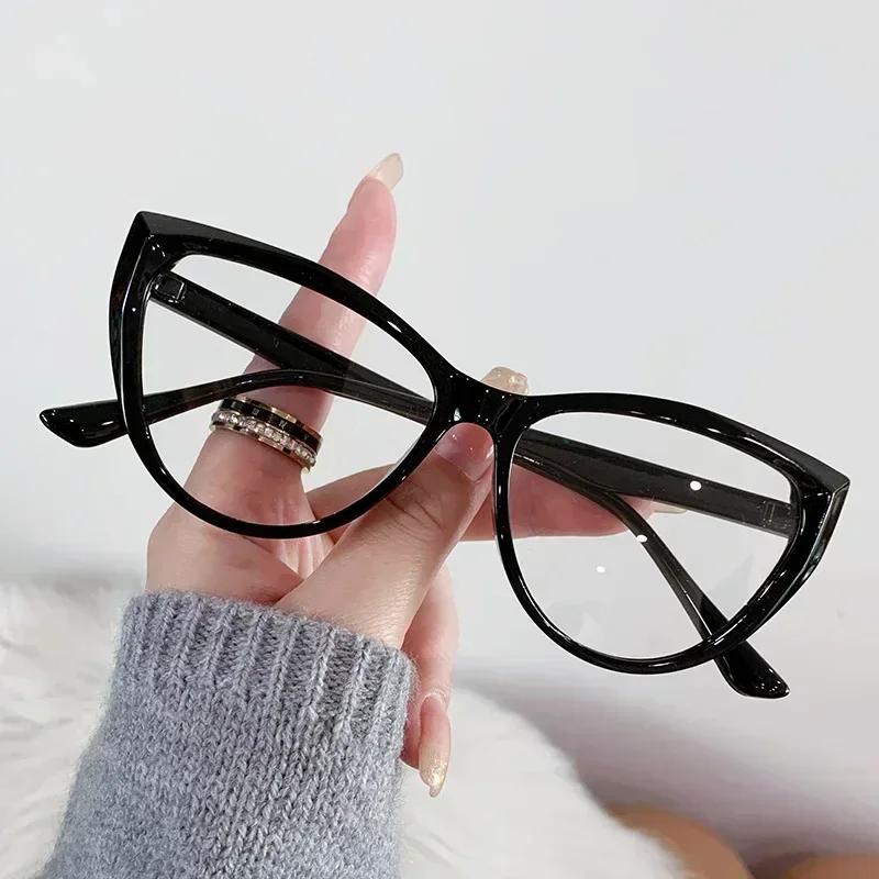 Unisex Cat Eye Blue Light Blocking Near Sight Glasses Luxury Women Men Sqaure Minus Eyeglasses Finished Prescription Myopia