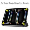 For iPad Pro 11 (2024) Case PC+PU Auto Wake Sleep Tablet Shell with Tri-fold Stand