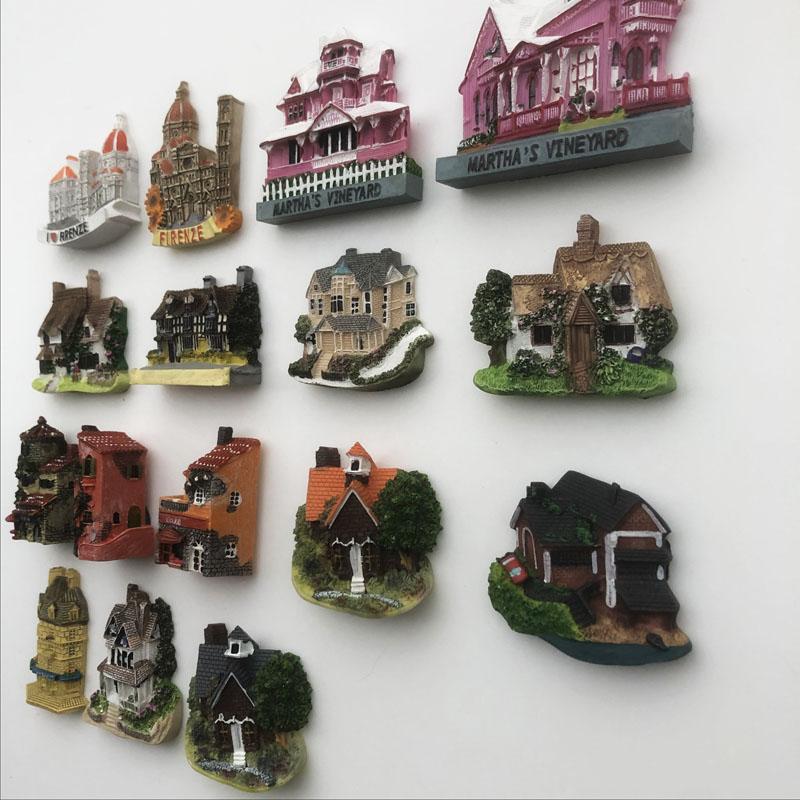 Европейские Страны Вилла Магниты на Холодильник Доска для Записей Магнитные Наклейки Детские Подарки Домашний Декор Наклейки на Холодильник
