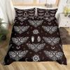 Death Moth Duvet Cover Set King Queen Full Twin Size Galaxy Sun and Moon Polyester Comforter Cover Boho Gothic Skull Bedding Set