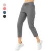 Женские спортивные повседневные брюки 7/8 высокого класса для йоги с карманами