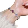18K Real Gold Plated Zircon Lucky Four-Leaf Clover Flower Minimalist Buckle Bracelet, High-End Versatile Bangle Fashion Jewelry