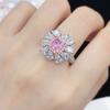 BELLA BOX New Luxury Square  Pink Shape  Temperament Rings For Women's Fashion  Dinner Party Fine Jewelry New Trendy