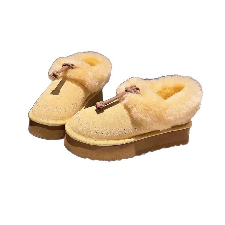 Fashion fringed Mao Mao shoes snow boots autumn and winter new thick-soled small versatile warm cotton shoes