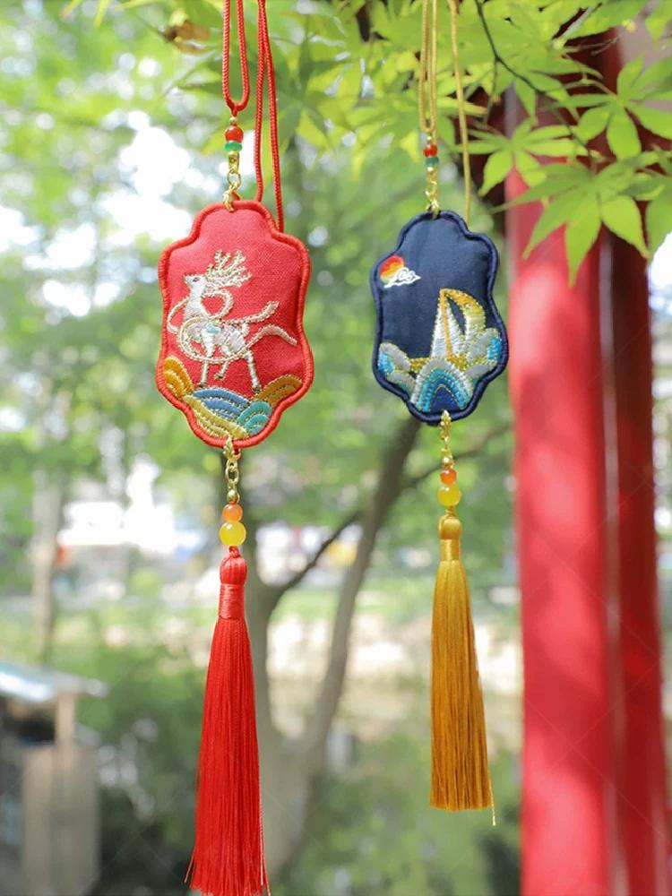 [Jinxi Pavilion] Qian Li Antique Embroidery Fabric Pendant Car Hanging Chinese Style Blessing Han Chinese Clothing Accessories Sachet Sachet