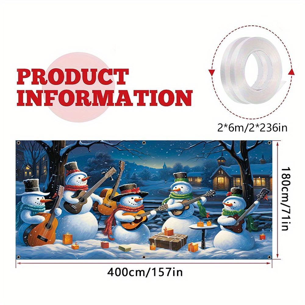 2D Large Christmas Garage Door Banner, Designed by Snowman and Music Team, Garage Door Christmas Decorations