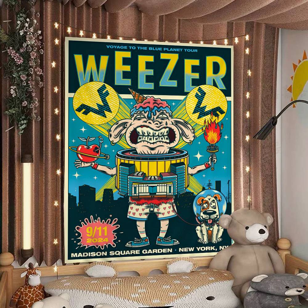 Музыкальная группа Ретро W-weezerS Винтажный Цветной Гобелен Настенный Подвесной Подвесной Таро Хиппи Настенные Ковры Декор Стены Комнаты в Общежитии