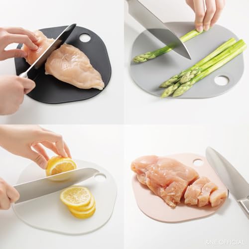 &NE Cutting Board Nikii White, 1 Piece, 18.5cm Wide X 18.5cm Deep X 0.3cm Thick, Made In Japan, Dishwasher Safe, Antibacterial, Small Mini Cutting Boa