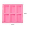 6-ячеистая прямоугольная силиконовая форма для мыла для домашнего декоративного мыловарения
