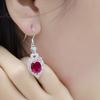 Серьги с инкрустацией красными бриллиантами в форме сердца, длинные серьги, серьги с рубиновыми лотереями, температура