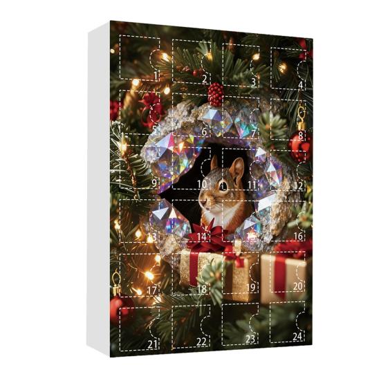 Лесной Животный Адвент-календарь 2025 24 Дня Милый Животный Праздничный Декор Обратный Отсчет до Рождества