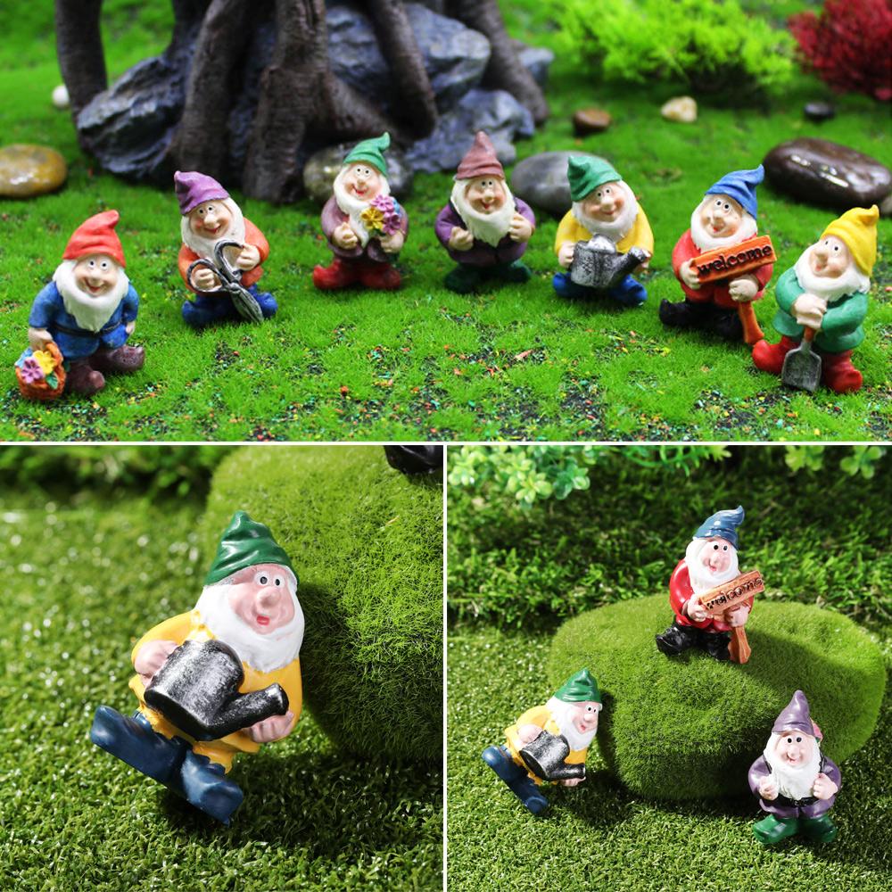 Hand-painted Fairy Garden Gnomes Desktop Decoration Miniature Dwarfs Statue Mini Gnome Figurines