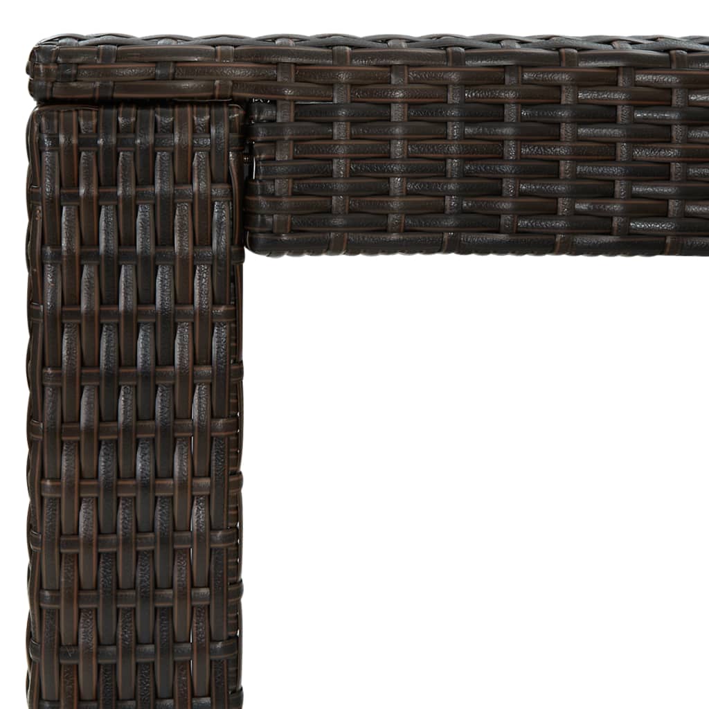 5 Piece Garden Bar Set with Armrests Poly Rattan Brown