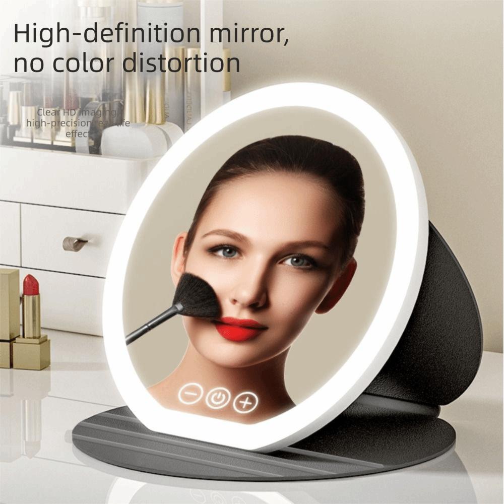 3 Color LED LED Makeup Mirror Round Mirror Portable Vanity Mirror  Office Use