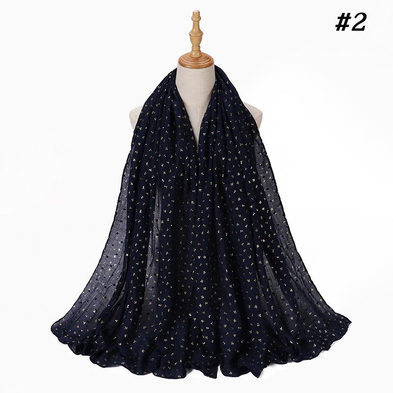 Glitter Cotton Linen Scarf Women Hijab Plain Soft Turban Shawl Bronzing Women Printed Floral Hijab Shawls Bandana African Scarf