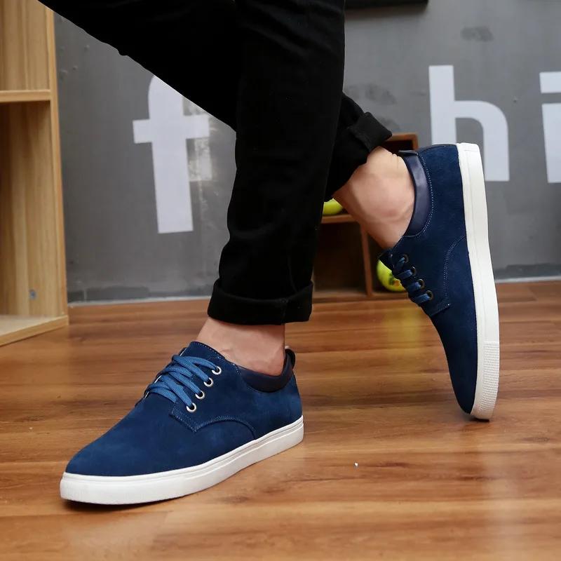 Men's Canvas Shoe Casual Suede Oversized Board Shoes Spring and Autumn Fashionable Solid Color Lace-up Sports Shoes Men's Shoes