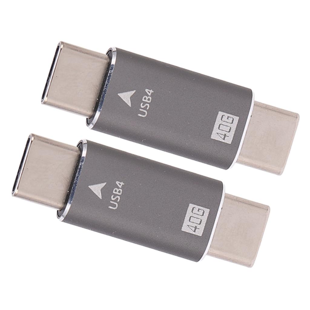 2Pcs USB C Male to Male Adapter 8K 40Gbps 100W Fast Charging Alloy Compact Mini USB C Adapter Connector for PCs