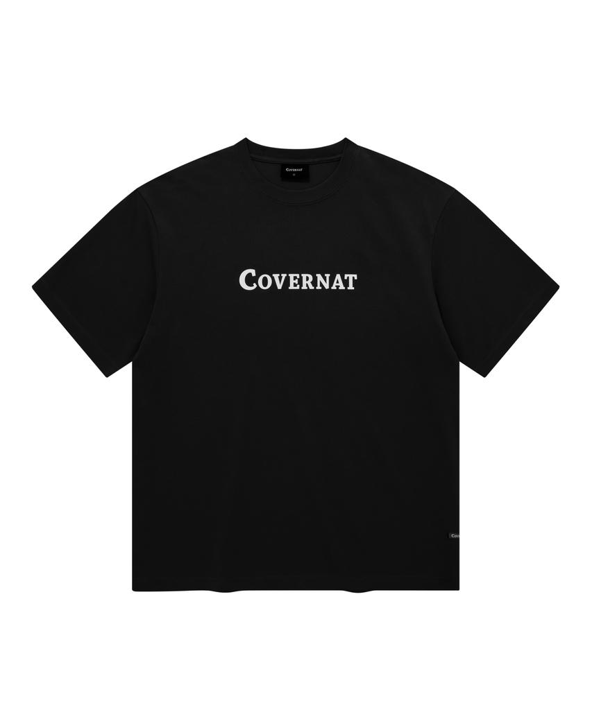 COVERNAT Черная футболка с логотипом по центру