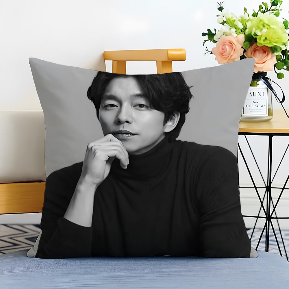 GGong Yoo Cushion Cover Washable Linen Pillowcase Soft for Sofa Bed Cozy Home Room Decor