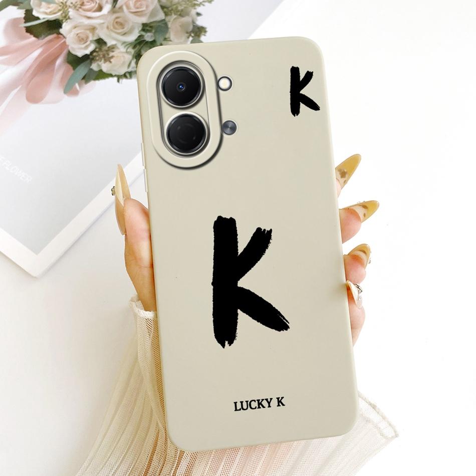 For Tecno Spark Go 3 2026 Lucky Initial Letter Phone Case For Tecno Spark Go3 KN3 Soft Silicone Shockproof Cases Bumpers
