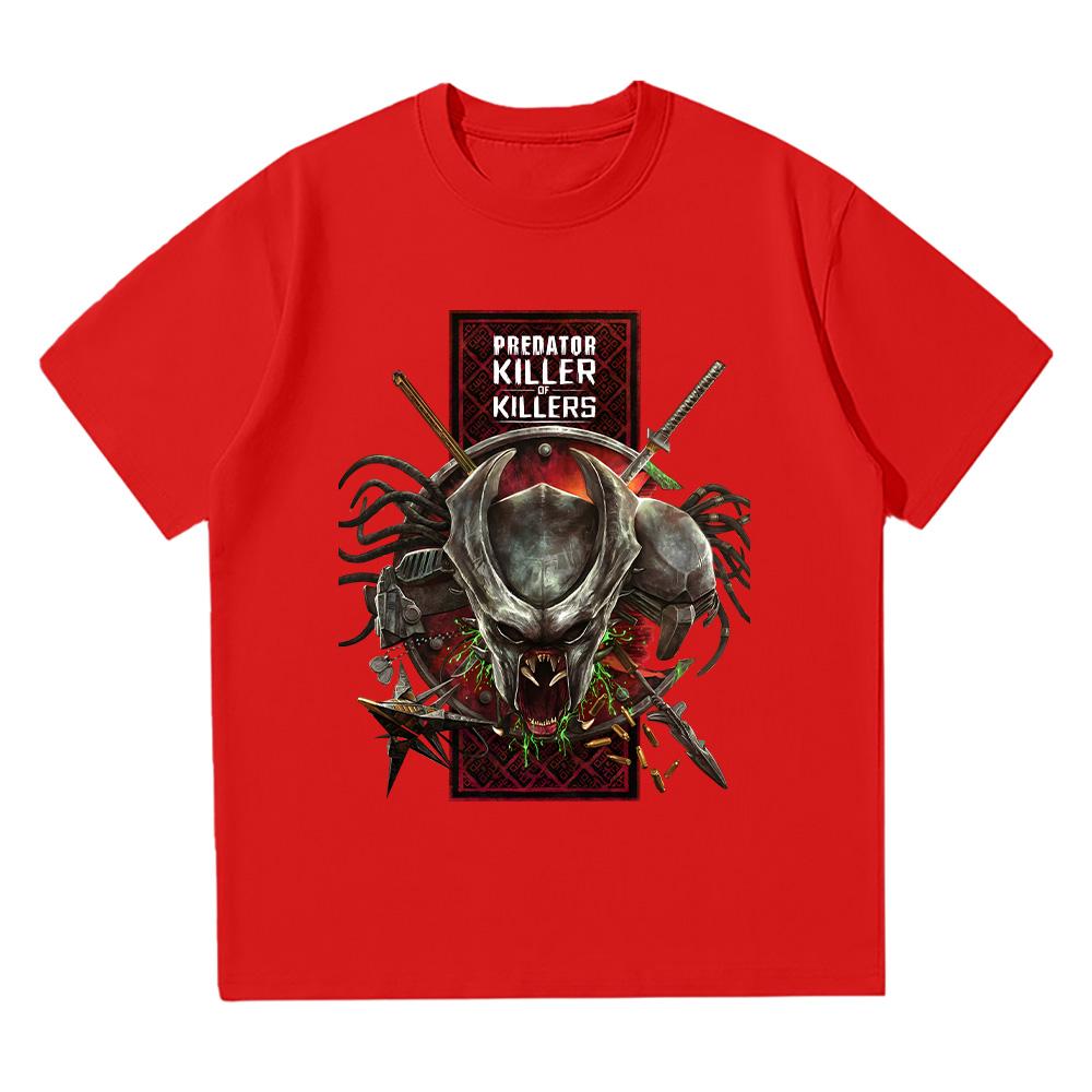 Взрослая Анимированная Графическая Футболка Хищник Убийца Убийц2 Винтажная Высококачественная Хлопковая Футболка Y2K Летняя Женская Мужская Футболка с Коротким Рукавом