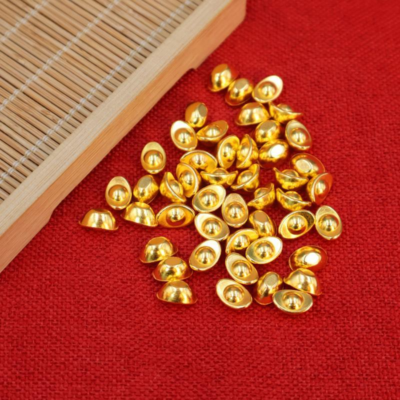 Mini Gold Ingot Luck Charms 100/200PCS Attract Wealth Handicrafts for DIY Jewelry Making Souvenir Gifts