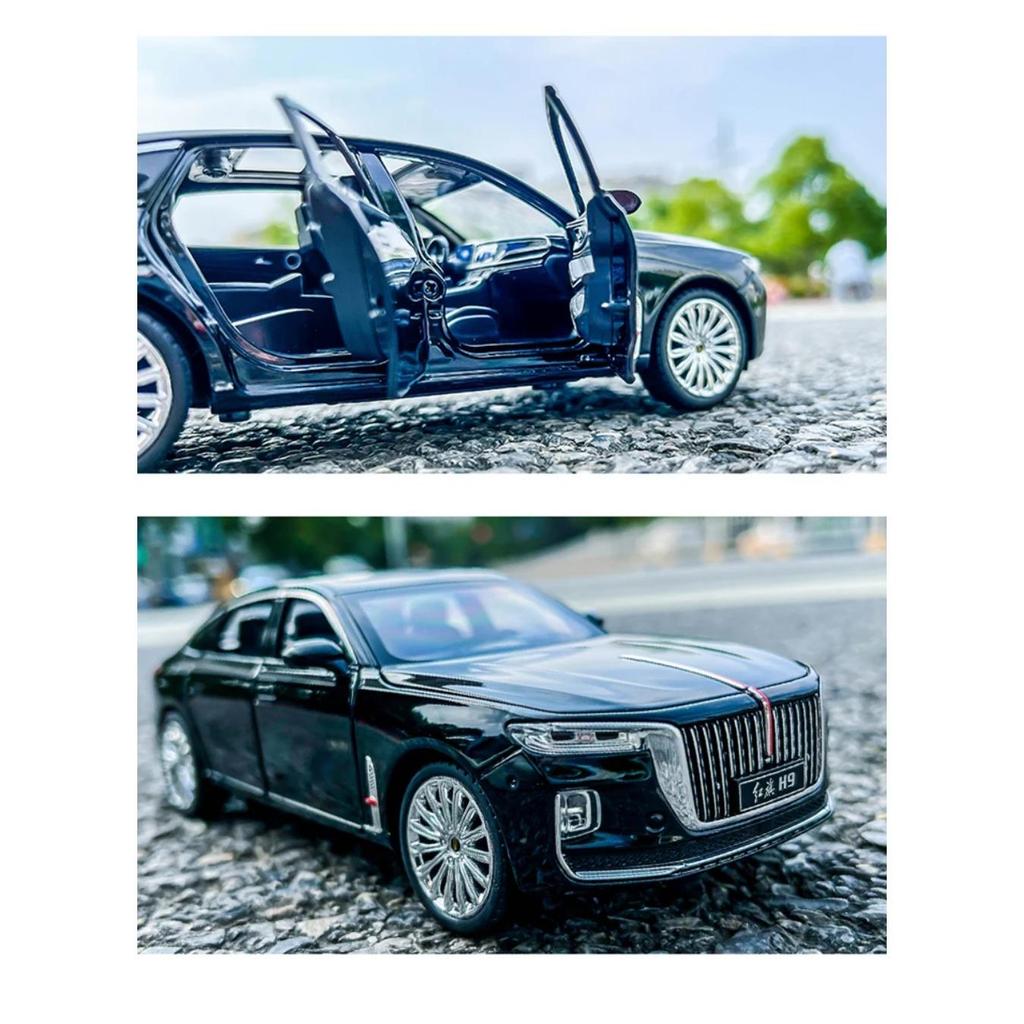1/24 Hong Qi H9 Сплав Модель Роскошного Автомобиля Литая Игрушечная Техника Металлическая Модель Автомобиля Высокая Симуляция Звук Свет Коллекция Детские Подарки