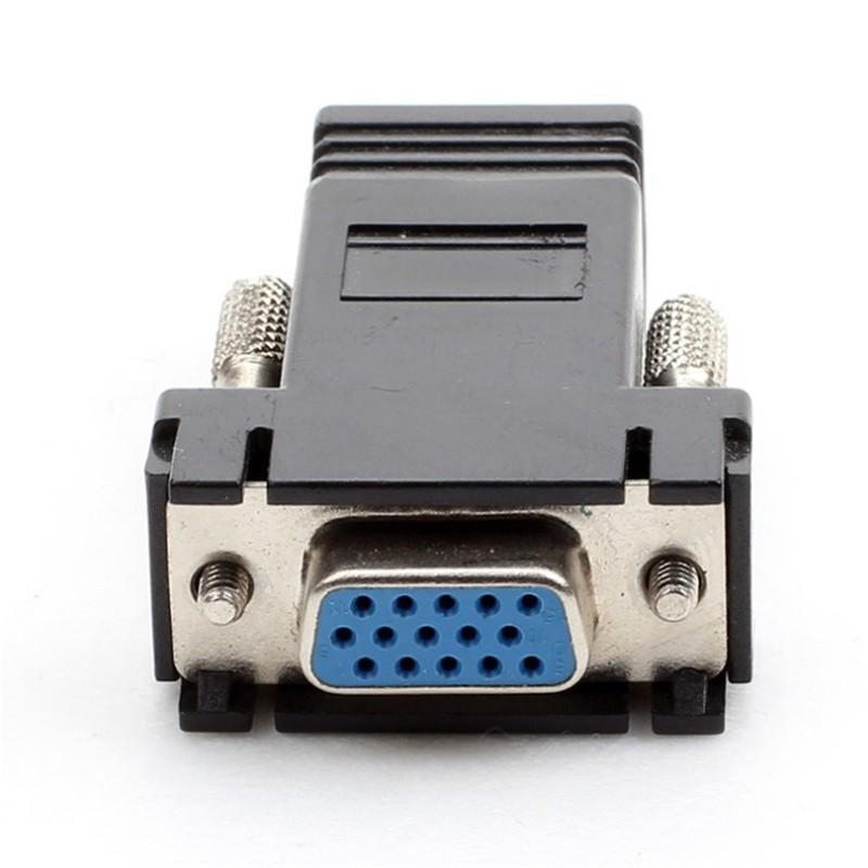 Адаптер VGA-RJ45: Сетевой удлинитель для сигнала VGA через сетевой кабель, 15-контактное соединение