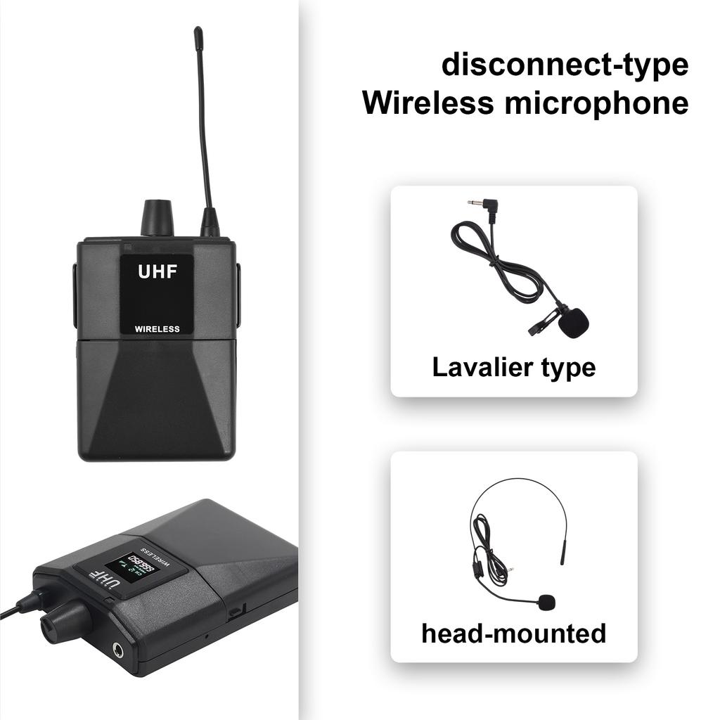 Wireless Microphone Professional UHF Wireless Mic System Handheld Dual Microphone with Receiver