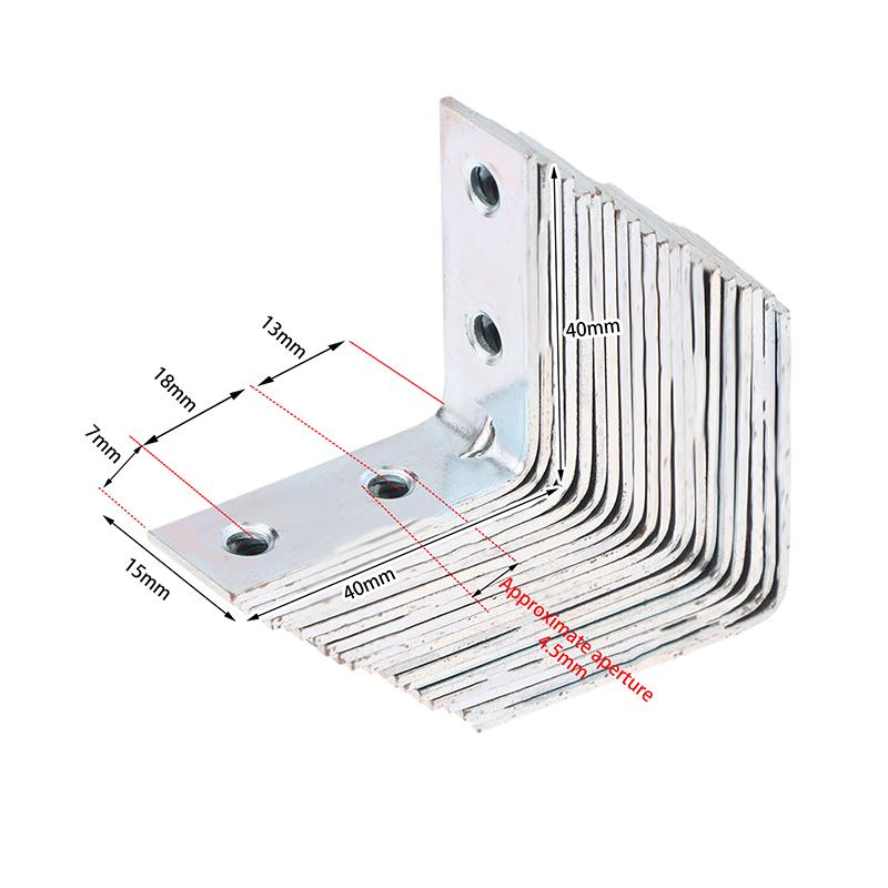 20 шт. L-образных угловых кронштейнов Металлические угловые скобы Кронштейн для полки ящика Настенный кронштейн Фиксация Прямоугольные угловые скобы Мебельная фурнитура