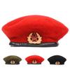 Унисекс Пятиконечная звезда Брошь Индивидуальный берет Мужчины Женщины Художники шляпы Осень Зима Теплые береты Плоские кепки