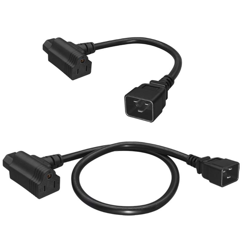 Y Split Power Cord C20 to C13 & NEMA 5-15R 14AWG Strong Cable Power Splitters Cord for Office Homes Electronics