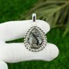 Natural Black Rutile Gemstone Pendant 925 Sterling Silver Jewelry For Girls