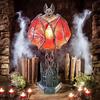 Bat Wings Lamp Gothic Wings of Night Halloween Lamp Vintage Bat Table Lamp with Red Glow Cathedral Base Night Light for Spooky Horror Room Witchy