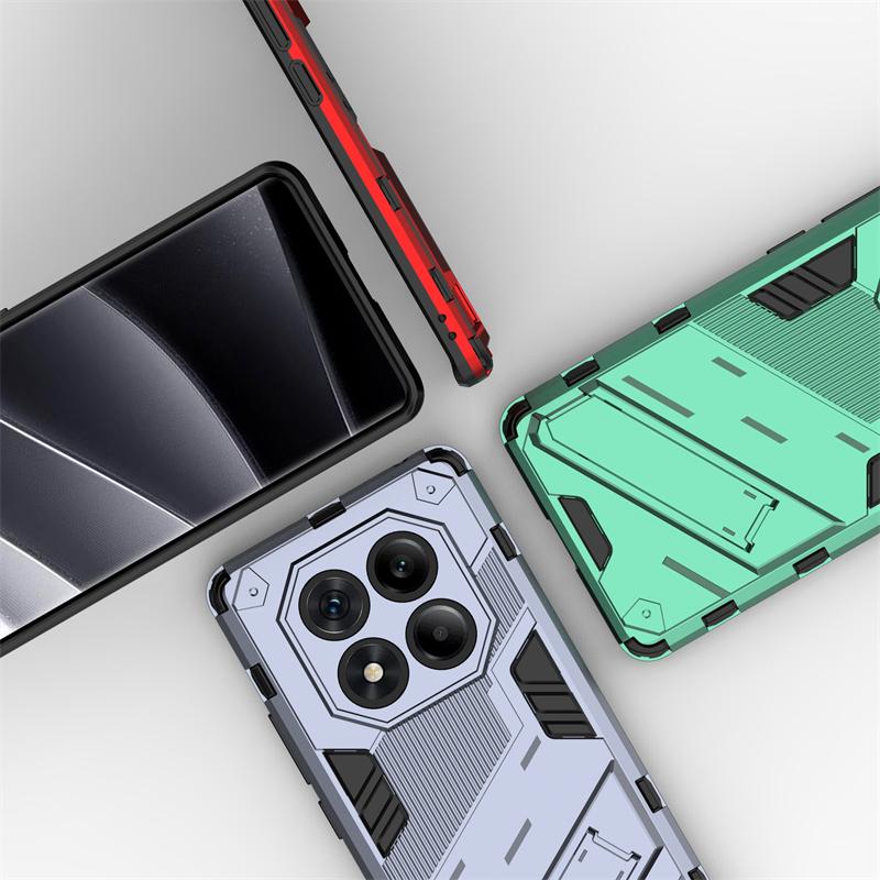 Punk Bracket Phone Case For Xiaomi Redmi Note 14 4G Global Case Shockproof For Redmi Note 14 Pro 4G Funda Back Cover