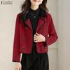ZANZEA Women Turn Down Collar Casual Long Sleeve Thin Cardigan Outwear