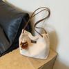 With Handle Furry Shoulder Bag Soft Plush Women's Handbag Large Capacity Plush Tote Daily Use