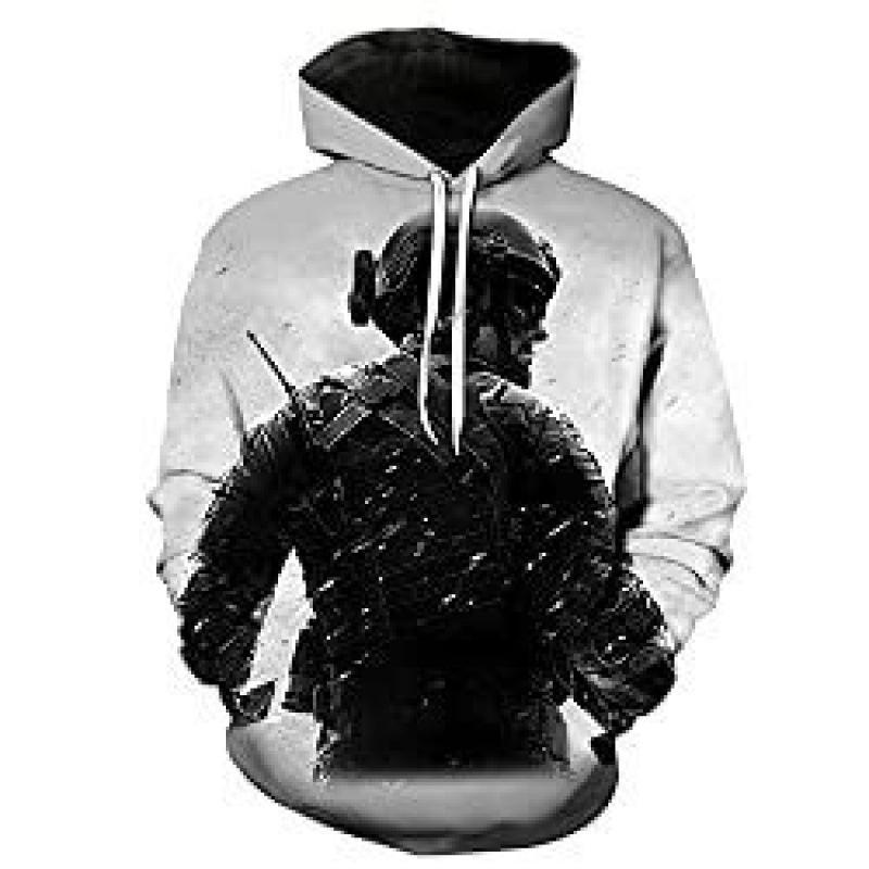 Осень-зима Мужские толстовки с капюшоном с 3D-цифровым принтом Рождественский принт Мужская спортивная толстовка с капюшоном