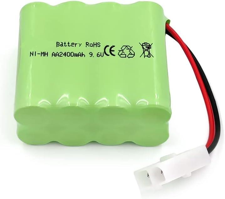 9.6V 2400mAh NiMH Rechargeable Battery with Tamiya Connector and USB Cable – AA Battery Pack for RC Cars, RC Tanks