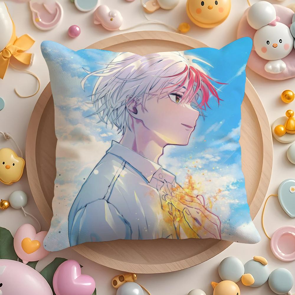 Kawaii SShoto TTodoroki Chibi Cushion Cover Plush Fabric Soft DoubleSided Printed Sofa Warm Winter Home Gift Pillow Cover