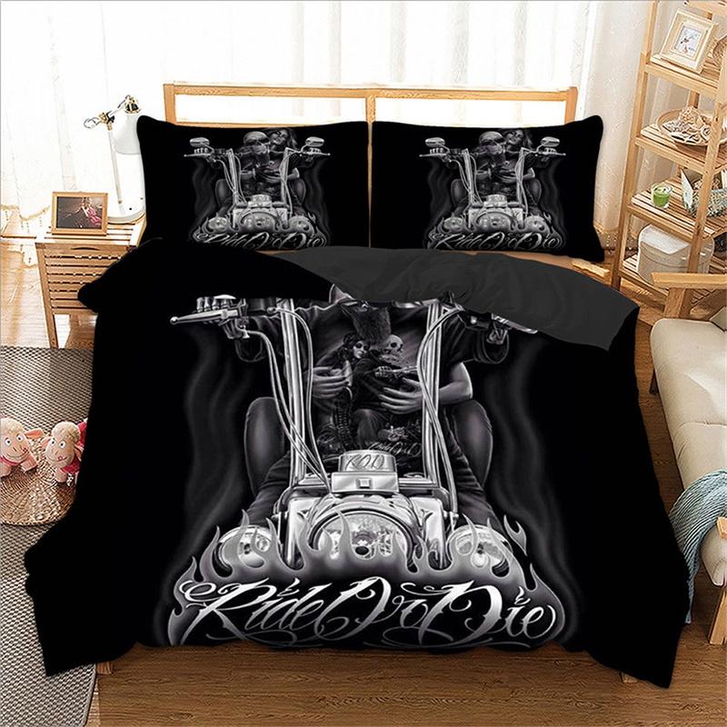 Premium Skull Duvet Set Quilt Cover Bedding In Luxury 3d Hd Print Design