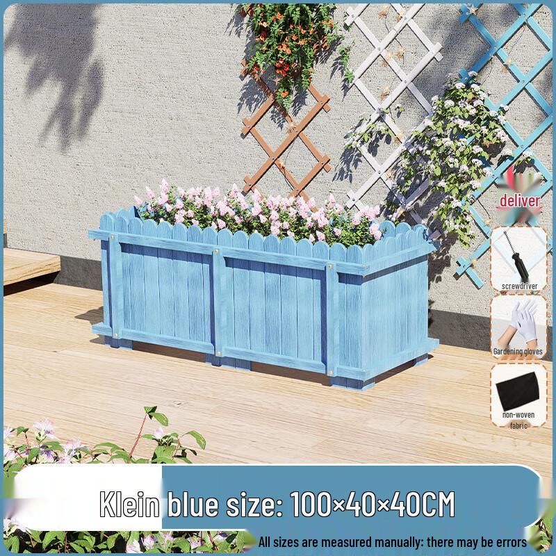 Outdoor Carbonized Solid Wood Planter Box